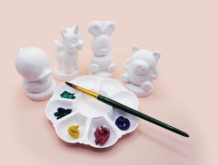 paint, art, kid, plaster, brush, animal, yellow, education, red, green, white, printing, pink, color