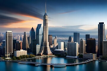 Fototapeta premium Moderne Skyline einer Großstadt 