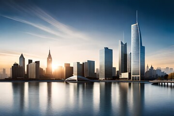 Fototapeta premium Moderne Skyline einer Großstadt 