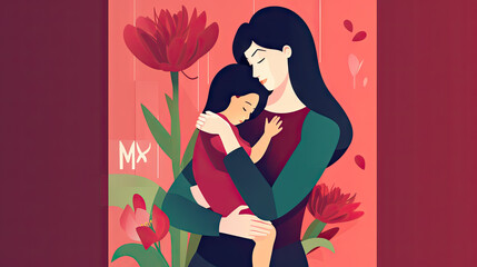 Mother's day flat design - Generative AI, AI generated