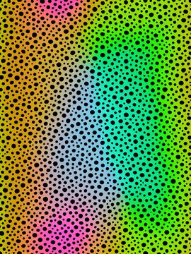 Photo of a vibrant and colorful polka dot pattern background