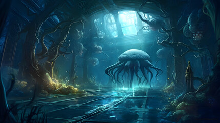 深海の幻想的な生態系 No.056 | Surreal Deep Sea Ecosystem Generative AI