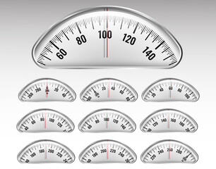 realistic bathroom scale for weighing machine isolated - 3d illustrator