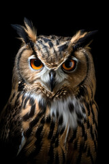 Studio portrait of an owl - Generative AI
