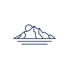 Fototapeta na wymiar a line art icon logo of a mountain 