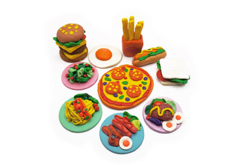 modeling clay, modeling clay kid, foods, american food, kid, modeling clay colors, mold, education, art, artist,white, red, yellow, green, pink, orange