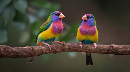 Fototapeta na wymiar Rainbow Finches in the Wild
