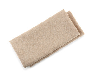 Folded fabric napkins isolated on white background