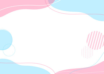 ピンク＆ブルーのガーリーフレーム 