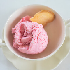 Ice cream cones on white background