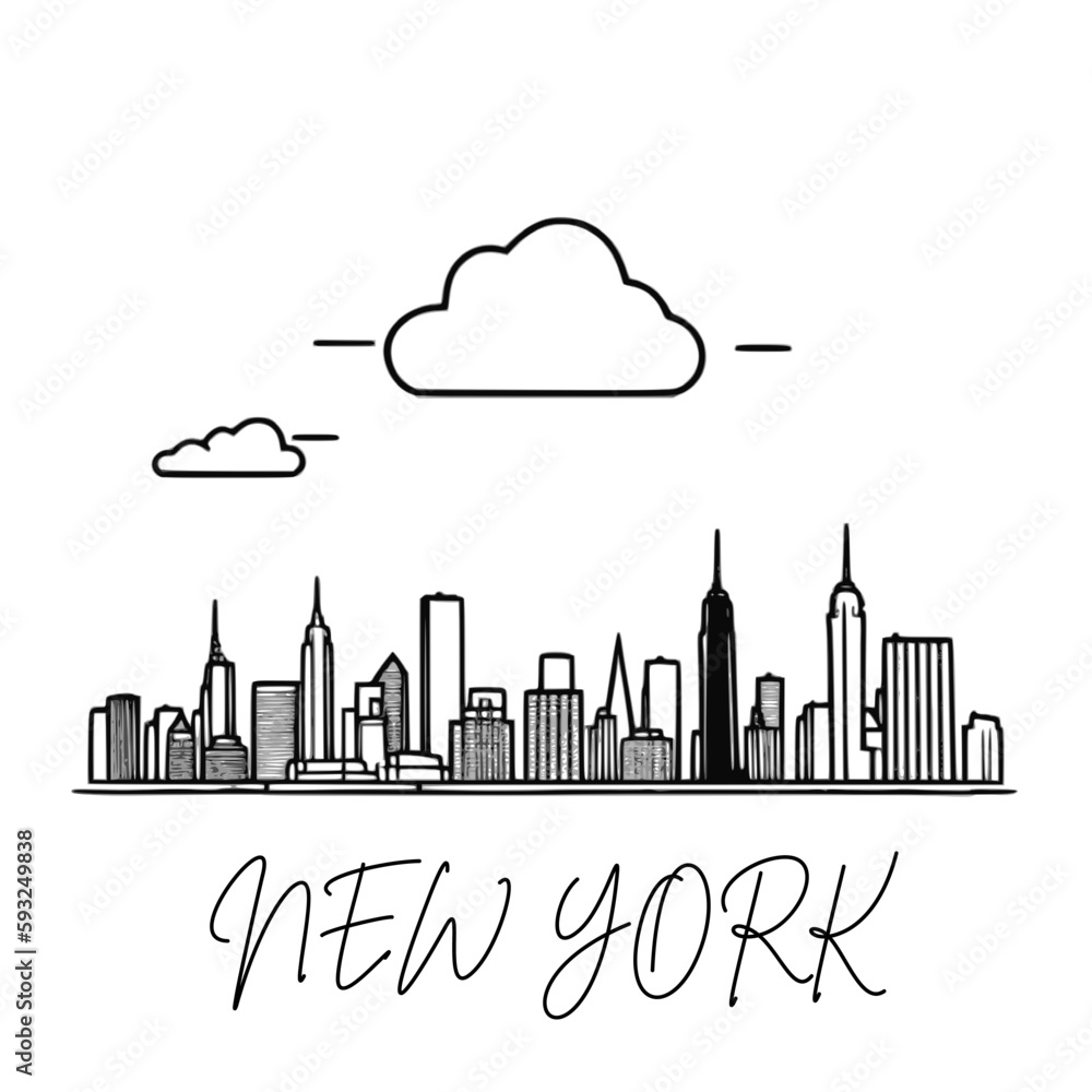 Wall mural new york skyline silhouette vector design