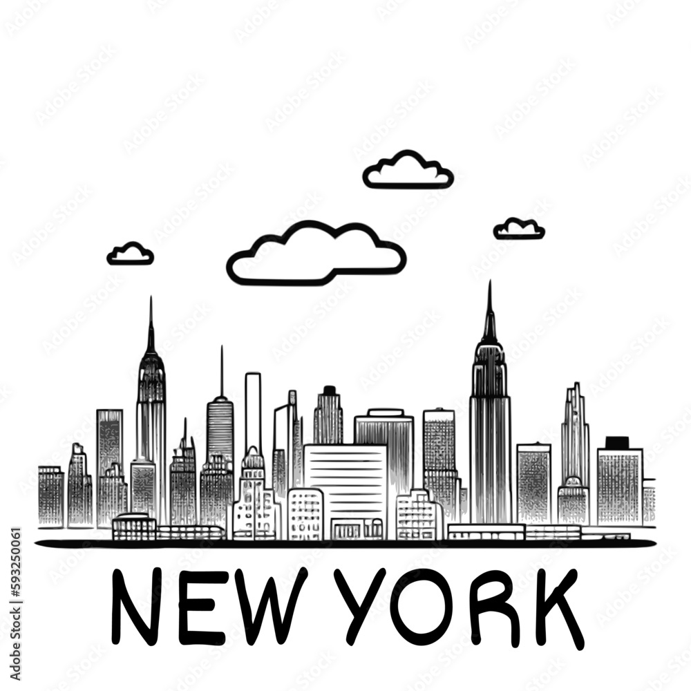 Wall mural new york skyline silhouette vector design