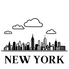Obraz premium New York skyline silhouette vector design