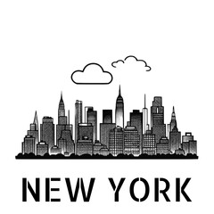 New York skyline silhouette vector design