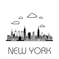 New York skyline silhouette vector design