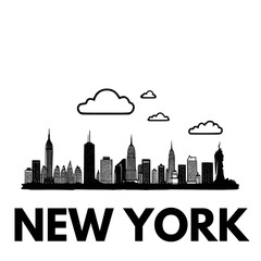 Naklejka premium New York skyline silhouette vector design