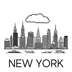 New York skyline silhouette vector design