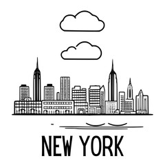 Fototapeta premium New York skyline silhouette vector design
