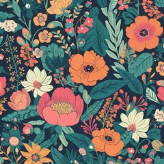 Tuinposter Floral pattern © Hex