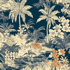 Floral pattern hawaii inspired
