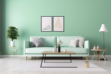 interior background pillow contemporary white living room couch space lifestyle stylish light cushion. Generative AI.