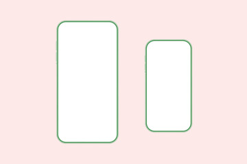 Phone vector. Mockup image of smartphone with blank white screen.