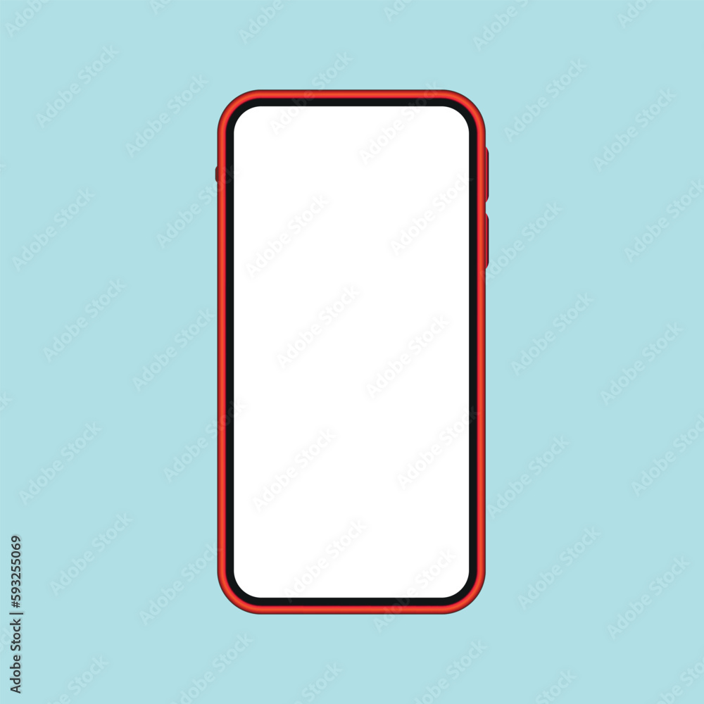 Poster phone vector. mockup image of smartphone with blank white screen.