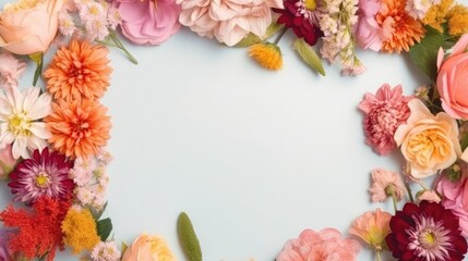 Obraz na płótnie Canvas Famous multicolored floral arrangement. Mother's day. Generative AI. 