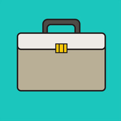 Briefcase icon. Flat design. Vector illustration.