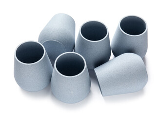 Decorative plaster vases isolated on white background