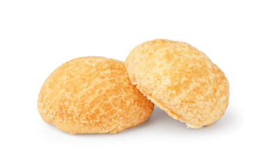 Delicious choux pastry on white background