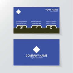 Business Modern Name Card Dark Blue with Black Color 