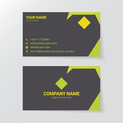 Black , Green and Yellow Color Business Card, 2 Sided Personal Business Promotion Card.
