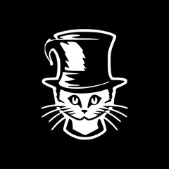Cat in the Hat - High Quality Vector Logo - Vector illustration ideal for T-shirt graphic