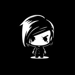 Chibi | Black and White Vector illustration