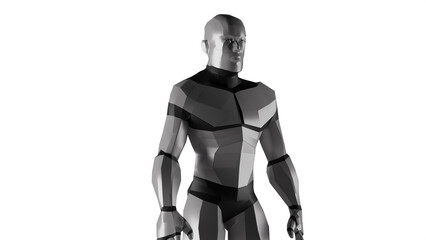 3d low polygon man robot