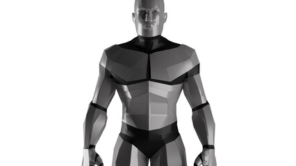 3d low polygon man robot