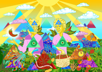 dos amigos trabajando en el huerto