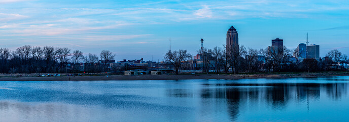 Gray's Lake Panoramic Landscape of Des Moines, Iowa