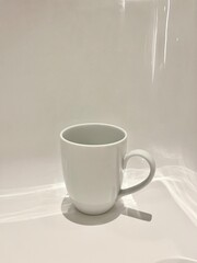 White mug mockup with white background