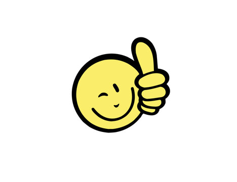 happy smiley face with thumb up