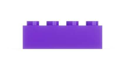 3D Rendering Purple Toy Brick Isolated on white Background