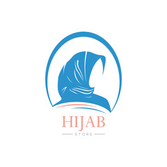 hijab woman logo with red scarf