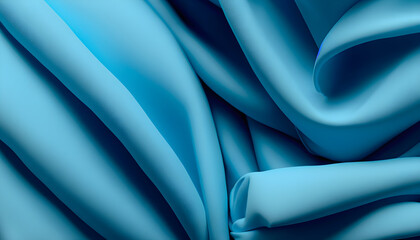 blue silk background,render, abstract background with folded textile ruffle, blue cloth macro, wavy fashion wallpaper,abstract., Ai generated 