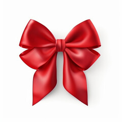 Red Isolated bow. Illustration AI Generative.