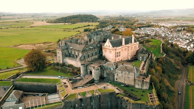 Aerial view of the Stirling Castle at daytime in Scotland