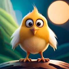 Fototapeta premium Cute Cartoon Bird High Quality Illustration. Generative Ai