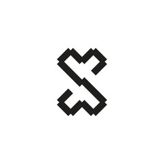 Fototapeta premium letter ms pixel simple logo vector