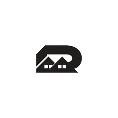 letter d home resident simple logo vector