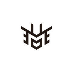 letter m hero samurai abstract logo vector